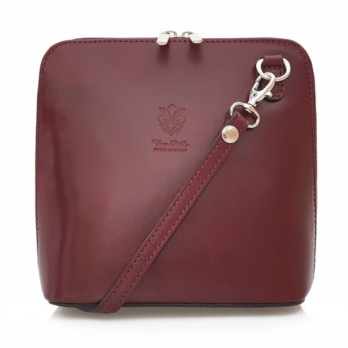 VERA PELLE torebka skórzana damska listonoszka stożek V024 c.bordowa na Arena.pl