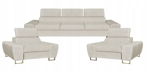 Zestaw mebli wypoczynkowych salonu Bosso Sofa 3os fotele beż Family Meble na Arena.pl