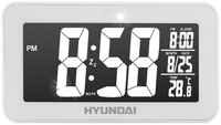 Budzik z termometrem HYUNDAI AC 321W Biały Data Drzemka 240V Bateria