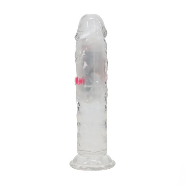 Led Vibrating Straight Cock - 15 Cm - Transparent zdjęcie 4