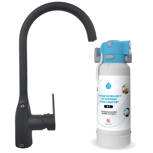 Dafi Flow Comfort D1 Podzlewowy filtr wody + bateria Como czarna na Arena.pl