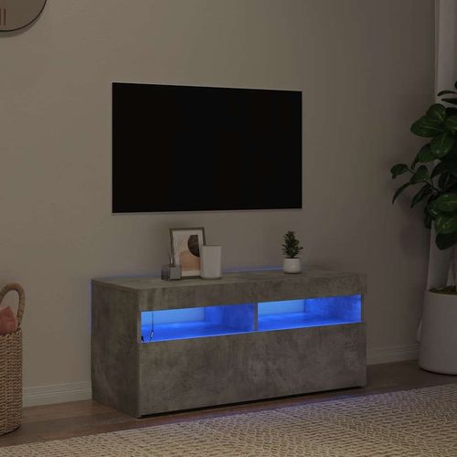 Szafka pod TV z oświetleniem LED, szarość betonu, 90x35x40 cm na Arena.pl