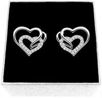 KOLCZYKI SREBRNE SERCA SERDUSZKA CYRKONIE SZLIF DIAMENTOWY SREBRO 925