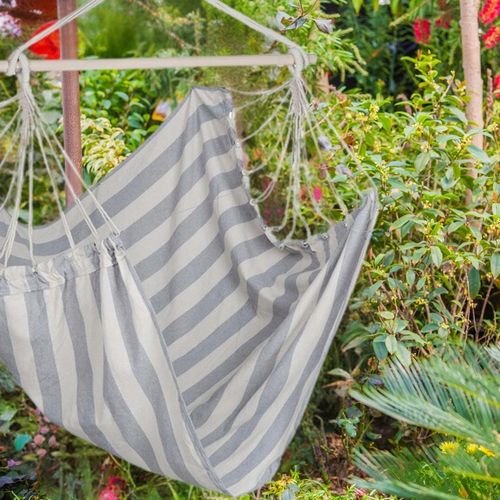 HAMAK FOTEL WISZĄCY OGRODOWY BRAZYLIJSKI BUJANY HUŚTAWKA KOKON SZARY na Arena.pl