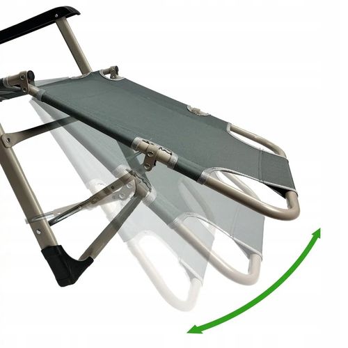 LEŻAK OGRODOWY szary regulowany LEŻAK TARASOWY na balkon ogród na Arena.pl