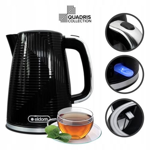 CZAJNIK ELEKTRYCZNY BEZPRZEWODOWY CZARNY 2200W 1,7l STRIX ELDOM C320C na Arena.pl