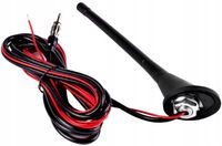 ANTENA SAMOCHODOWA RADIO BAT MASZT 18cm ZE WZMACNIACZEM OKABLOWANIE 3m