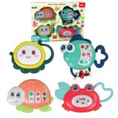 Dziecięcy Zestaw Grzechotek 4 Sztuki Żółw Rybka Zwierzęta Morskie Gryzak