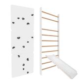 Drabinka gimnastyczna Start Plus biała + ścianka wspinaczkowa + czarne uchwyty