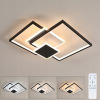 ŚCIEMNIALNA LAMPA SUFITOWA LED CZARNA WISZĄCA BIAŁA KWADRAT Z PILOTEM 36W