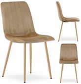 Krzesło LAVA - brązowy aksamit / nogi kolor drewna