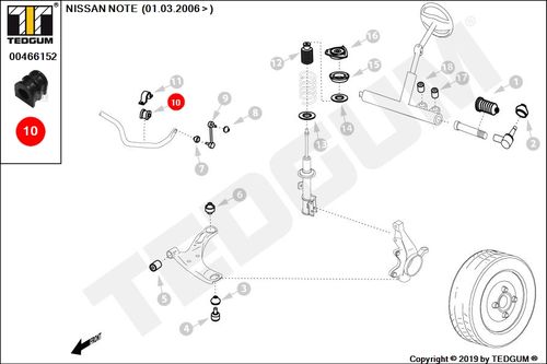 NISSAN NOTE GUMA STABILIZATORA PRZEDNIEGO E11 06- na Arena.pl