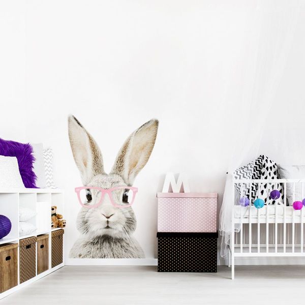 Naklejka Królik Stefan DK224 Okulary Czarne L zdjęcie 3