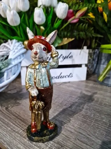 FIGURKA WIELKANOCNY ZAJĄC KRÓLIK Z PARASOLKĄ model III na Arena.pl