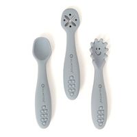OLMITOS Sztućce silikonowe miękkie łyżeczki dla niemowląt SZARE