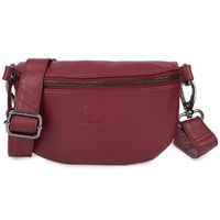 mała saszetka skórzana typu nerka wielofunkcyjna - ciemnoczerwona