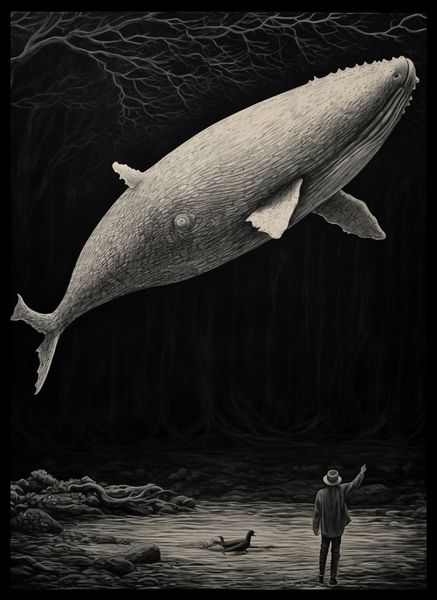 Plakat 39,5x55cm Biały Wieloryb zdjęcie 2