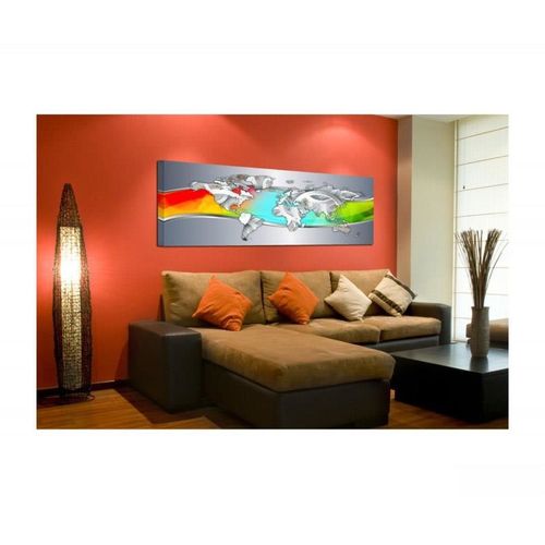 Deco Panel, Srebrna mapa świata 100x50 na Arena.pl