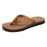 Damskie Klapki Japonki Plażowe Basenowe Lekkie Brązowe 36 EU