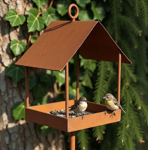 Karmnik dla ptaków stojący rustykalny 158 cm – ozdoba ogrodowa na Arena.pl