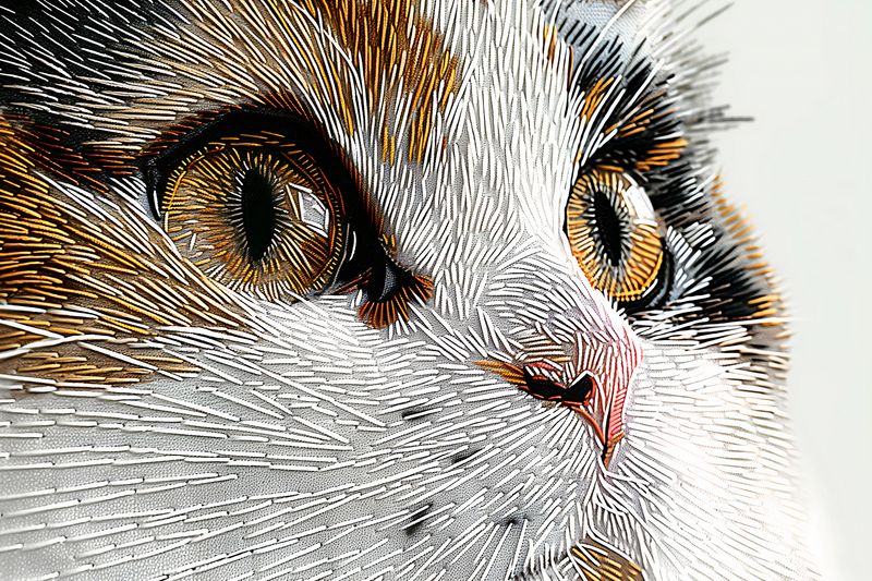 Plakat 60x40cm Nitkowany Kot zdjęcie 1