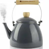 CZAJNIK EMALIOWANY STALOWY SZARY DUŻY 2L INDUKCJA GAZ KUCHENKA ELEKTRYCZNA