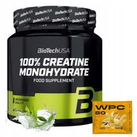 BIOTECH 100% CREATINE MONOHYDRATE 500 G KREATYNA +PRÓBKA WPC 80 30g BIAŁKO