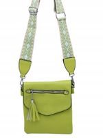 Erick Style torebka listonoszka skóra ekologiczna pasek BOHO zielony A0951