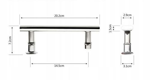 UCHWYT KLAMKA RĄCZKA DO KABINY PRYSZNICOWEJ SOLIDNY 14,5 cm METALOWY 145 mm na Arena.pl