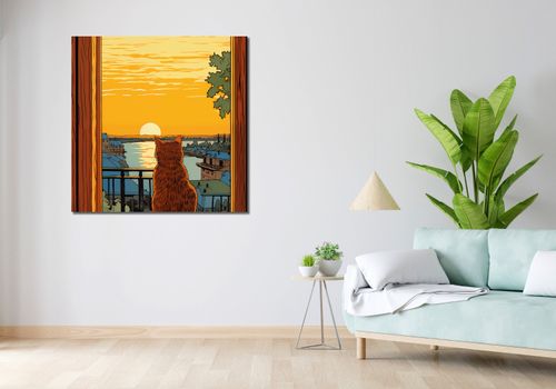 Obraz 100x100cm Zachód przez Kocie Oczy na Arena.pl