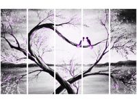 70CM 150CM OBRAZ 5 ELEM W FIOLETOWYM ŚWIETLE KSIĘŻYCA ŚCIENNY