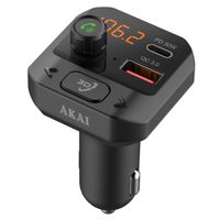 TRANSMITER SAMOCHODOWY ŁADOWARKA TRYB GŁOŚNOMÓWIĄCY RADIO FM AKAI FMT-40BT