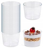 POJEMNIKI PUCHARKI DO DESERÓW NA DESER KUBECZKI DUŻE OKRĄGŁE 180 ml 30szt