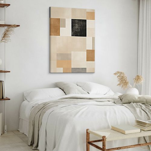 Obraz Do Salonu Kwadraty Abstrakcja Boho Wzór Geometryczny 40cm x 50cm na Arena.pl