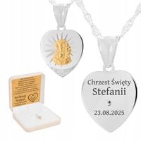 Srebrny medalik pr. 925 Matka Boska Częstochowska Grawer Prezent na Chrzest