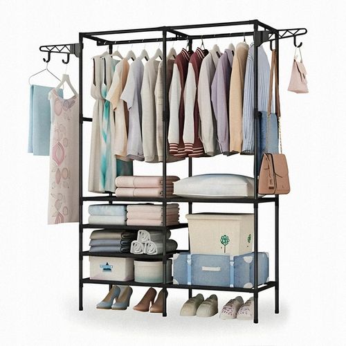 Wieszak na Ubrania Stojący Stojak Loft Czarny Wieszaki Podłogowy na Arena.pl