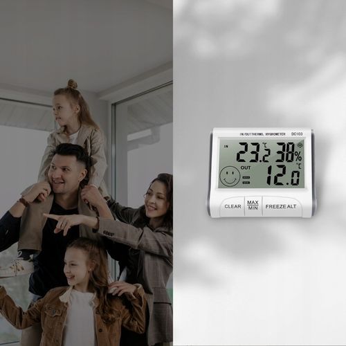 STACJA POGODOWA POGODY TERMOMETR POKOJOWY HIGROMETR CYFROWY Z SONDĄ na Arena.pl