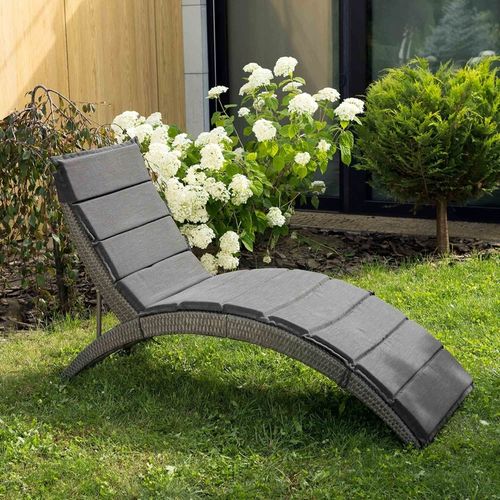 Leżak ogrodowy składany regulowany na balkon taras technorattan z poduszką na Arena.pl