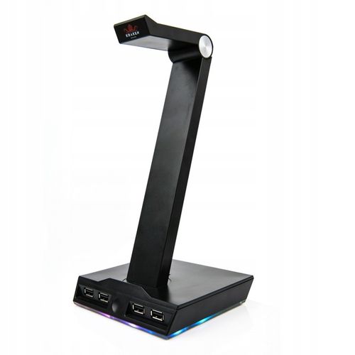 STOJAK UCHWYT NA SŁUCHAWKI LED RGB PODŚWIETLENIE HUB + 4x USB na Arena.pl