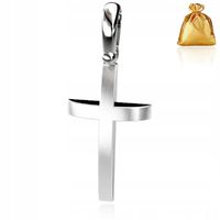SREBRNY MĘSKI RODOWANY KRZYŻYK ZAWIESZKA KRZYŻ KATOLICKI SREBRO 925 PREZENT
