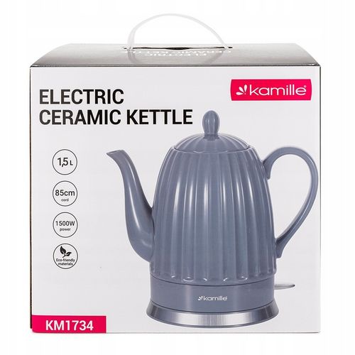 CZAJNIK ELEKTRYCZNY BEZPRZEWODOWY CERAMICZNY KAMILLE 1500 W 1,5 L na Arena.pl