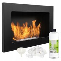 Biokominek 650x400 SZEROKI czarny REGULOWANY OGIEŃ