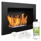 Biokominek 650x400 SZEROKI czarny REGULOWANY OGIEŃ