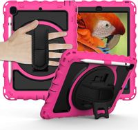 Etui do iPad 6/5/Pro 9.7" z Podstawką i Paskiem na Ramię Różowe