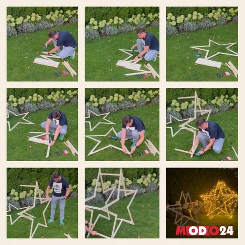 Gwiazda świąteczna 3D ulepszona z koziołków ModoStar 189cm drewno IMPREGNAT na Arena.pl