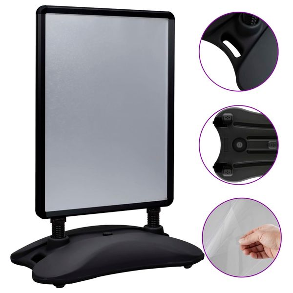 Stojak na plakat A1 z podstawą na wodę, czarny, stop aluminium zdjęcie 6