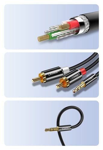 kabel przewód audio 3.5mm mini jack - 2rca 2m czarny na Arena.pl