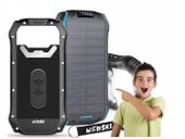 Bardzo Silny Powerbank Solarny Pancerny 33500mAh Mocna Ładowarka Indukcja