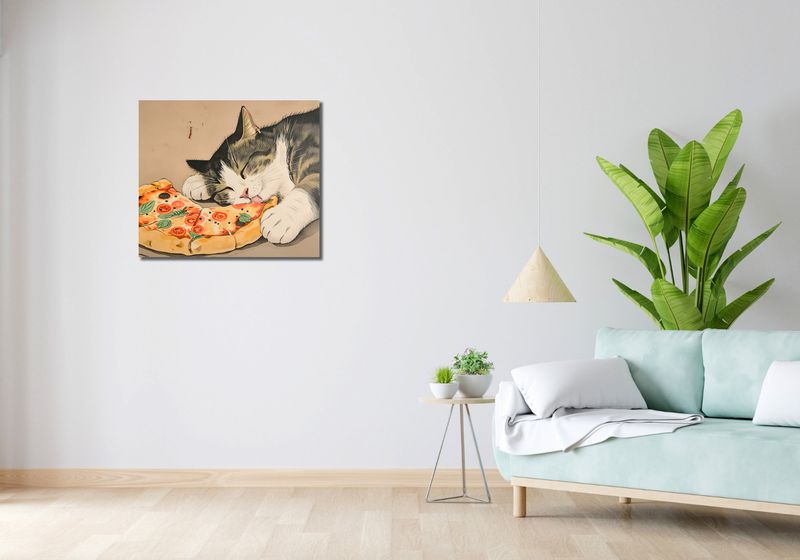Obraz 70x60cm Pizza Dla Kota zdjęcie 2