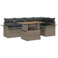 Zestaw Sof na Ogród z poduszką 6 pcs Szary 100 x 55 x 73 cm